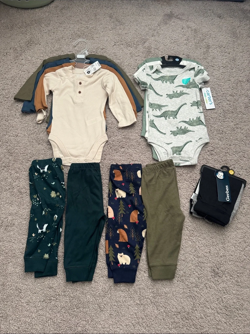 New Lot 13 PC Carter's, Children Place Bodysuit with Mixed Jogger